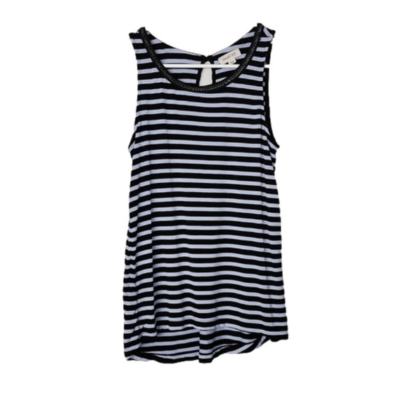 SMART Set blue black striped tank shirt top medium - Picture 1 of 4